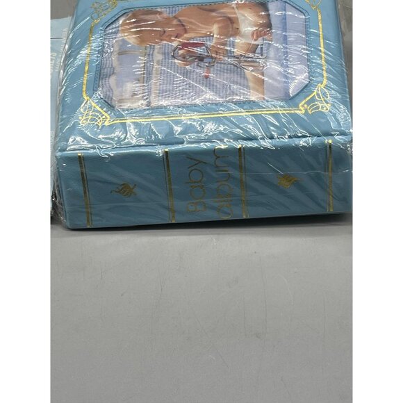 Baby Photo Album 100 slip in pockets 3 1/2" x 5 1/4" soft padded cover blue READ - Picture 7 of 8